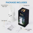 🌙 Luminária LED Coelho de Silicone com Toque – Formato Fofo e Divertido – USB Recarregável