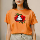 Camiseta Feminina GUGI – 100% Algodão Premium, Estampa Floral, Gola Redonda, Manga Curta, Conforto Casual