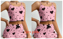 Pijama Feminino 2 Peças Coração Colorido (1 ou 2 Conjuntos)
