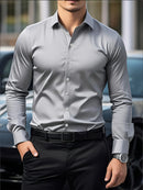 Camisa Masculina Casual Slim – Manga Longa