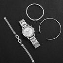 Kit 4 Peças Relógio Feminino V248 + 3 Pulseiras