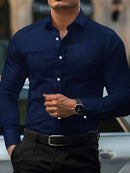 Camisa Masculina Casual Slim – Manga Longa