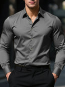 Camisa Masculina Casual Slim – Manga Longa
