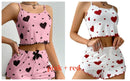 Pijama Feminino 2 Peças Coração Colorido (1 ou 2 Conjuntos)