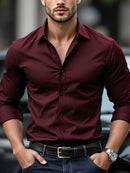 Camisa Masculina Casual Slim – Manga Longa