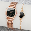 2 Peças Relógio Feminino com Pulseira