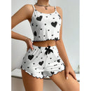 Pijama Feminino 2 Peças Coração Colorido (1 ou 2 Conjuntos)