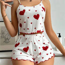 Pijama Feminino 2 Peças Coração Colorido (1 ou 2 Conjuntos)