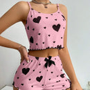Pijama Feminino 2 Peças Coração Colorido (1 ou 2 Conjuntos)