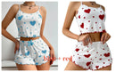 Pijama Feminino 2 Peças Coração Colorido (1 ou 2 Conjuntos)