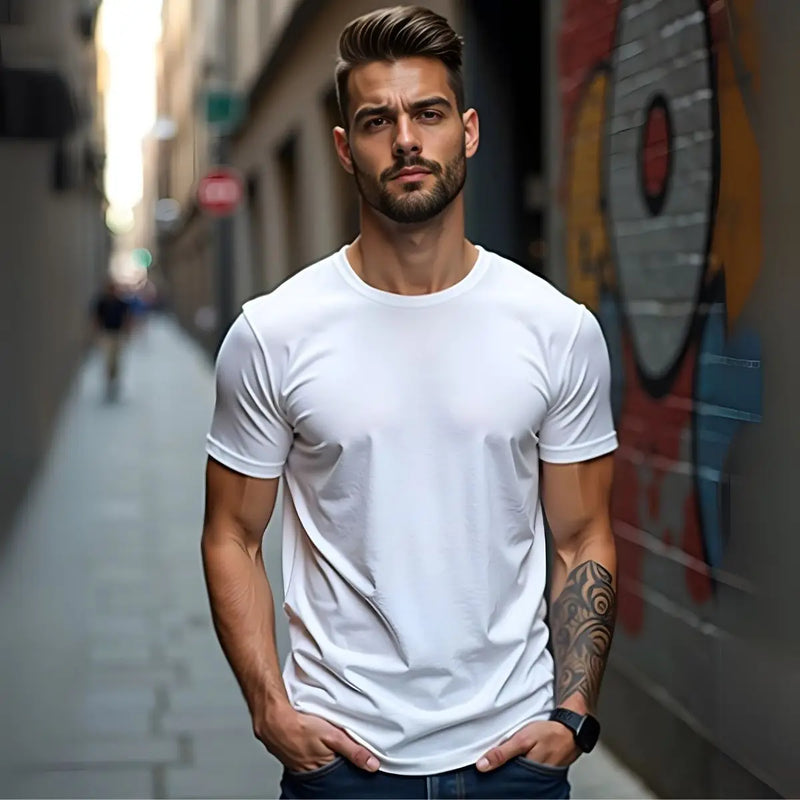 Camiseta Básica Masculina GUGI 100% Algodão Premium Fio 30.1