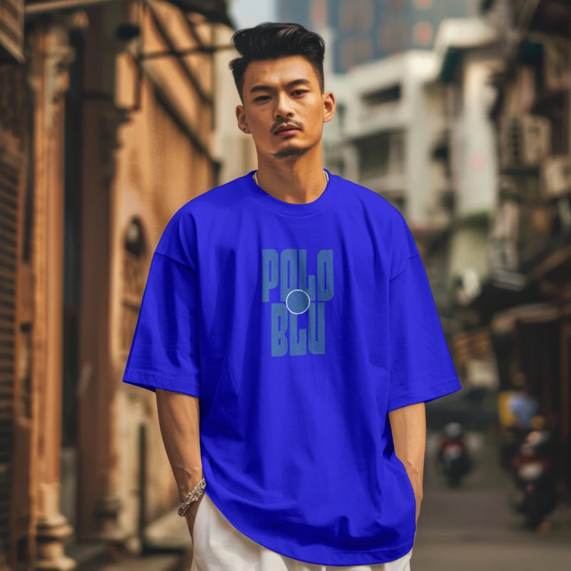 Camiseta Masculina Casual Polo Blu Estampa Moderna 100% Algodão