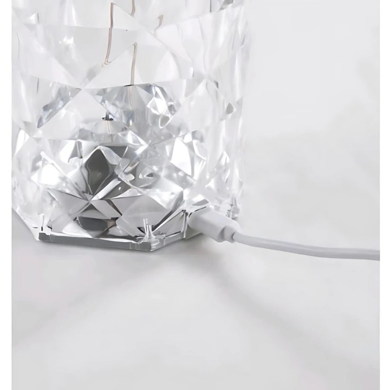 Luminária De Mesa Cristal Diamante Controle De Toque Cabeceira Mudança De Cor Criativo LED