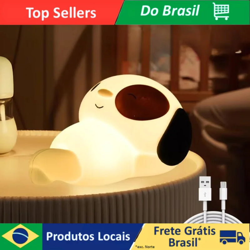 🌙 Luminária de Silicone LED com Toque – Recarga USB – Formato Divertido e Macio