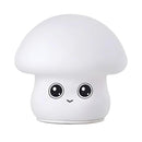 🌙 Luminária LED Cogumelo de Silicone com Sensor de Toque – Formato Fofo e Divertido – USB Recarregável