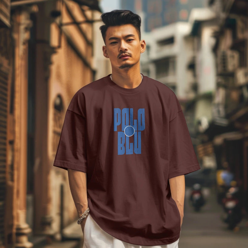 Camiseta Masculina Casual Polo Blu Estampa Moderna 100% Algodão