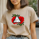 Camiseta Feminina GUGI – 100% Algodão Premium, Estampa Floral, Gola Redonda, Manga Curta, Conforto Casual