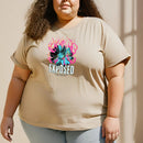 Camiseta Feminina Estampa Floral, Manga Curta