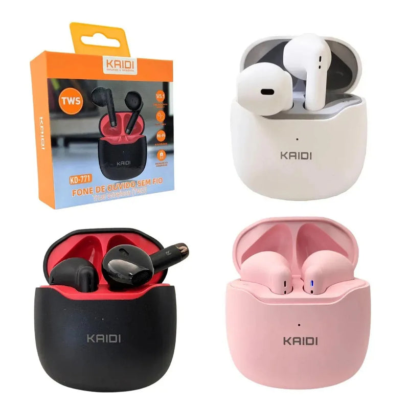 🎧 Fone de Ouvido Sem Fio Kaidi KD-771 – Bluetooth 5.1, Smart Touch, IPX4