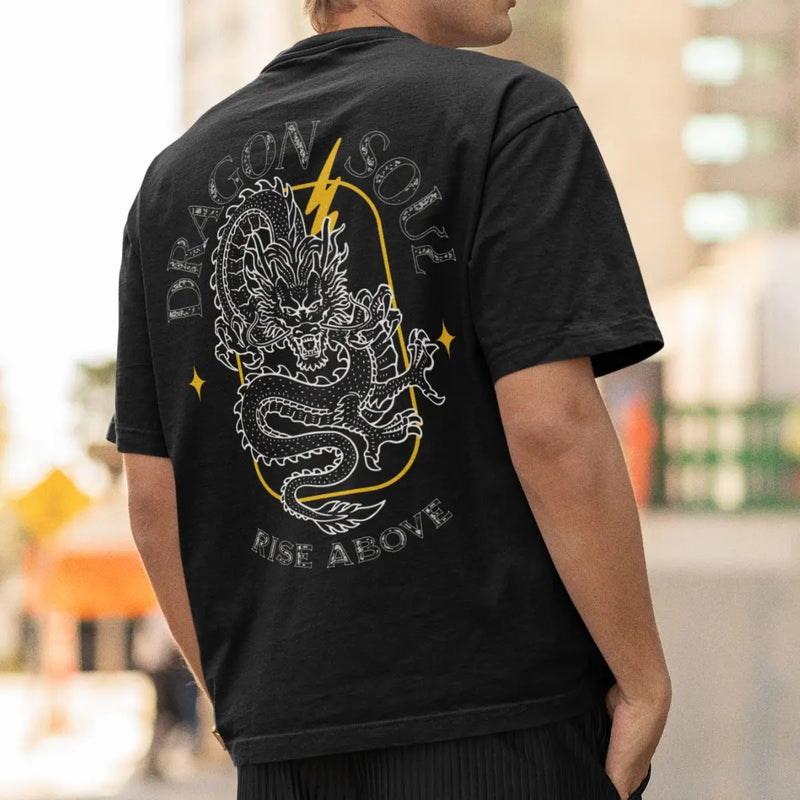 Camiseta Masculina GuGi Dragon Soul Kanji Japão 100% Algodão Premium