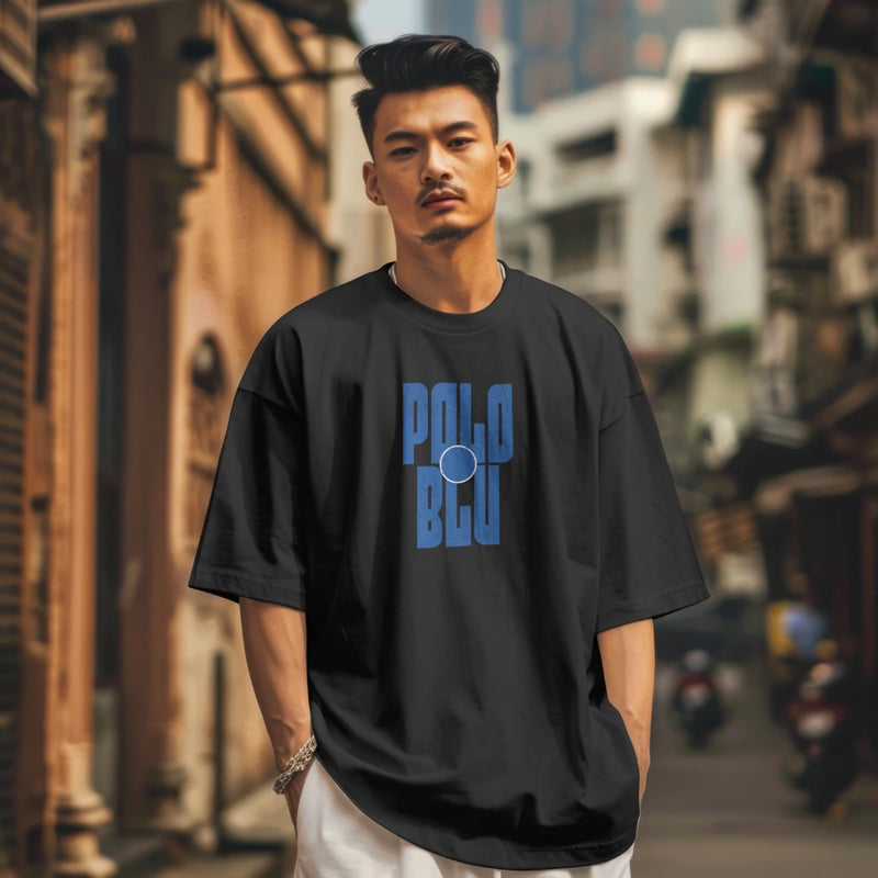 Camiseta Masculina Casual Polo Blu Estampa Moderna 100% Algodão