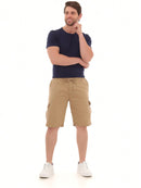Bermuda Cargo Masculina Sarja Com Bolsos Modelo Premium