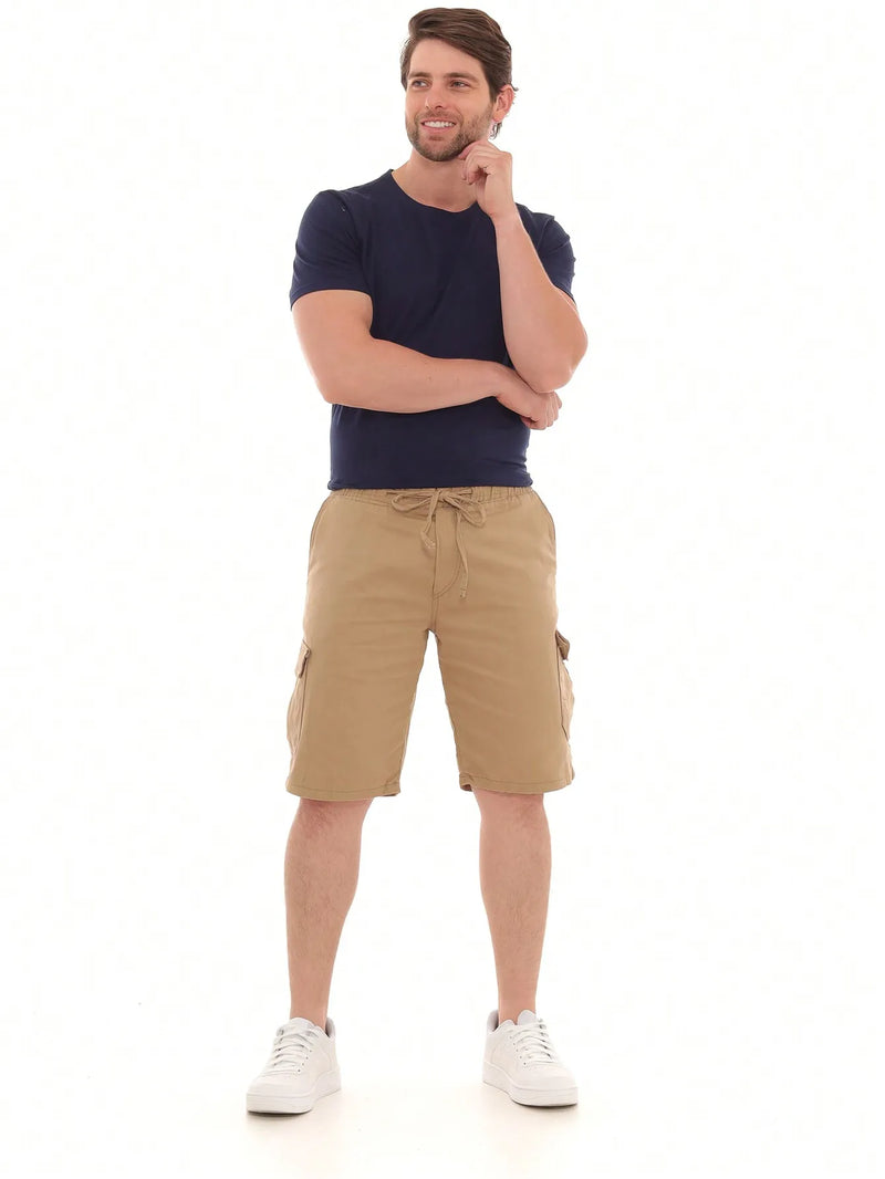 Bermuda Cargo Masculina Sarja Com Bolsos Modelo Premium
