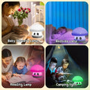 🌙 Luminária LED Cogumelo de Silicone com Sensor de Toque – Formato Fofo e Divertido – USB Recarregável