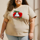 Camiseta Feminina GUGI – 100% Algodão Premium, Estampa Floral, Gola Redonda, Manga Curta, Conforto Casual