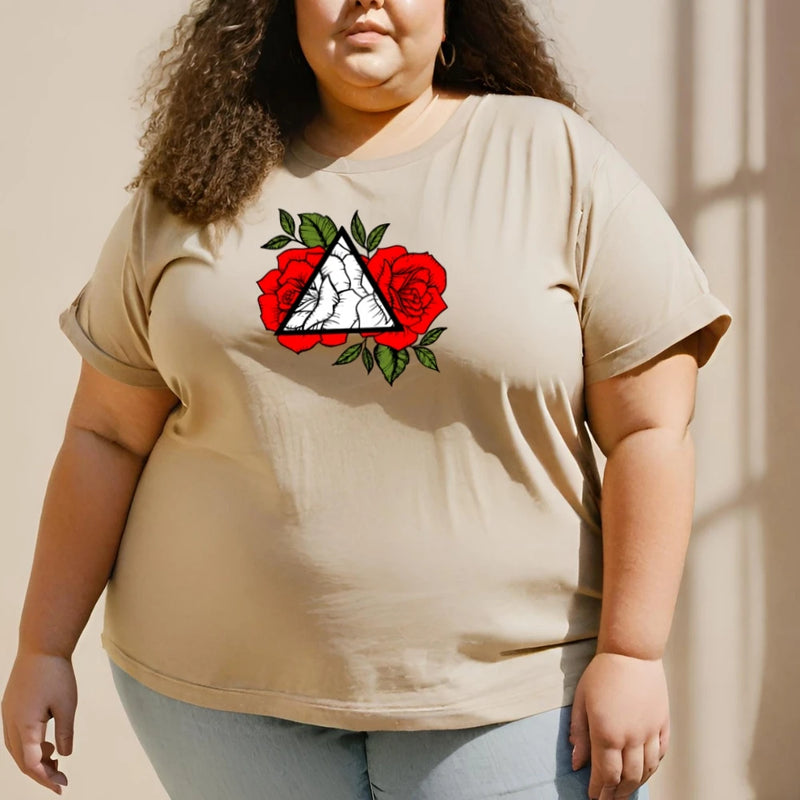 Camiseta Feminina GUGI – 100% Algodão Premium, Estampa Floral, Gola Redonda, Manga Curta, Conforto Casual