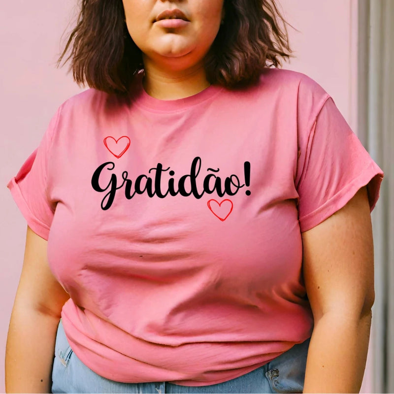 Camiseta Feminina Casual Básica Estampada