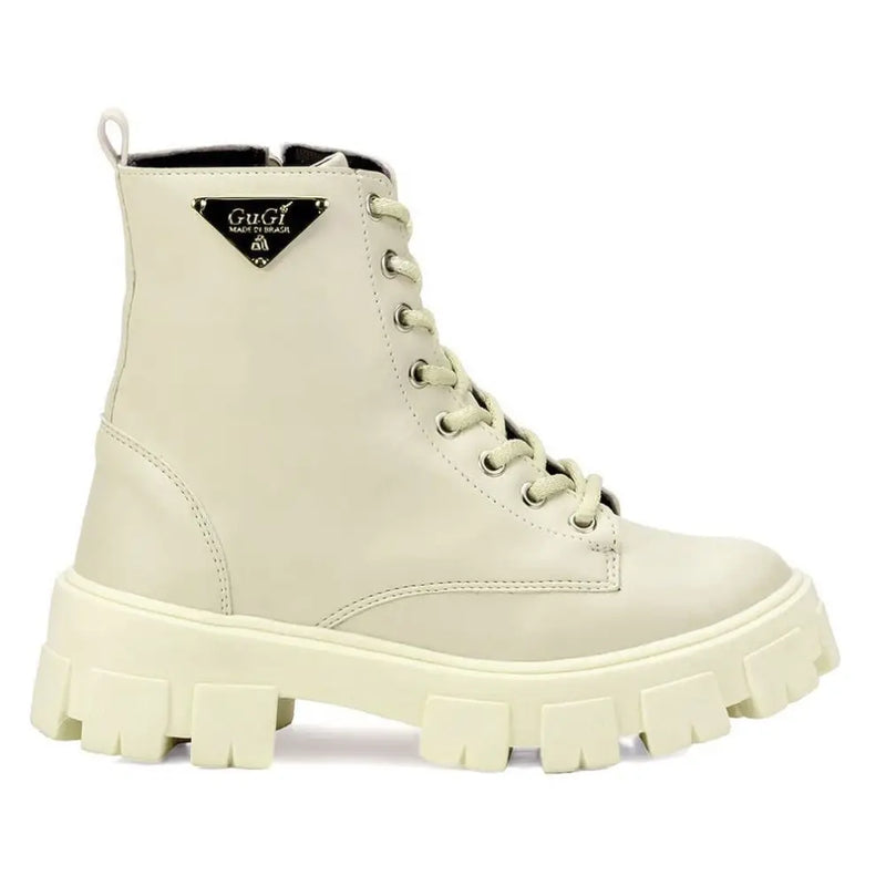 Coturno Feminino Tratorado GuGi Cano Médio Com Salto E Zíper 212-GG