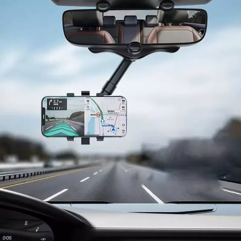 📱🚗 Suporte de Celular para Retrovisor de Carro com Rotação 360° – Ajustável, Seguro e Universal