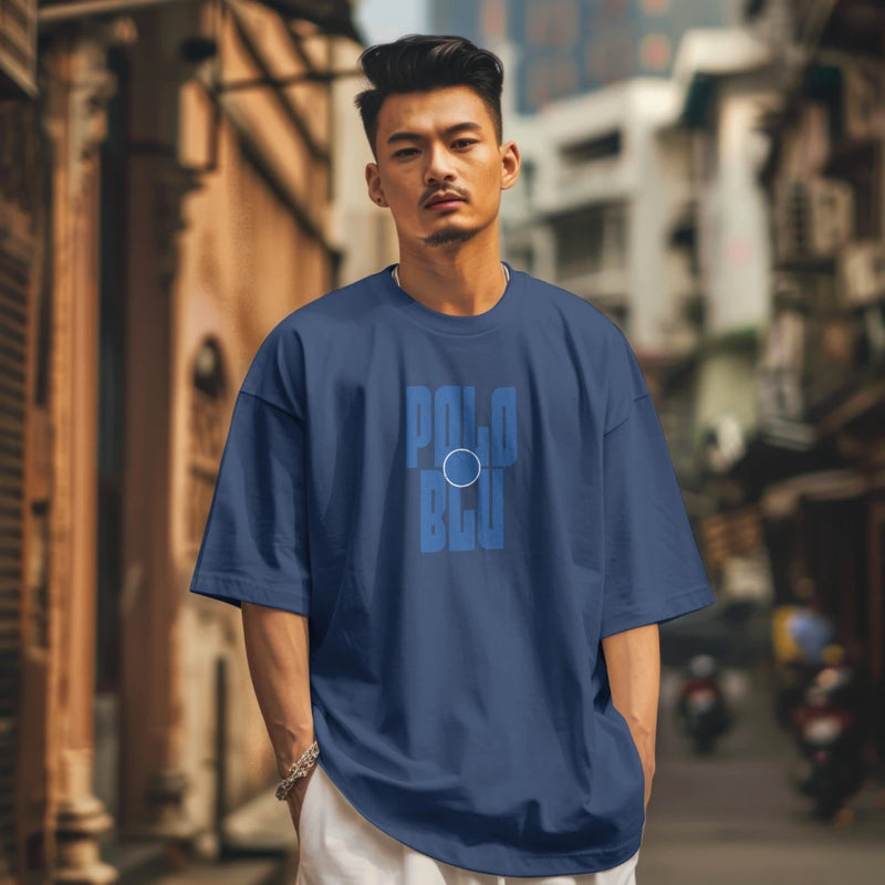 Camiseta Masculina Casual Polo Blu Estampa Moderna 100% Algodão