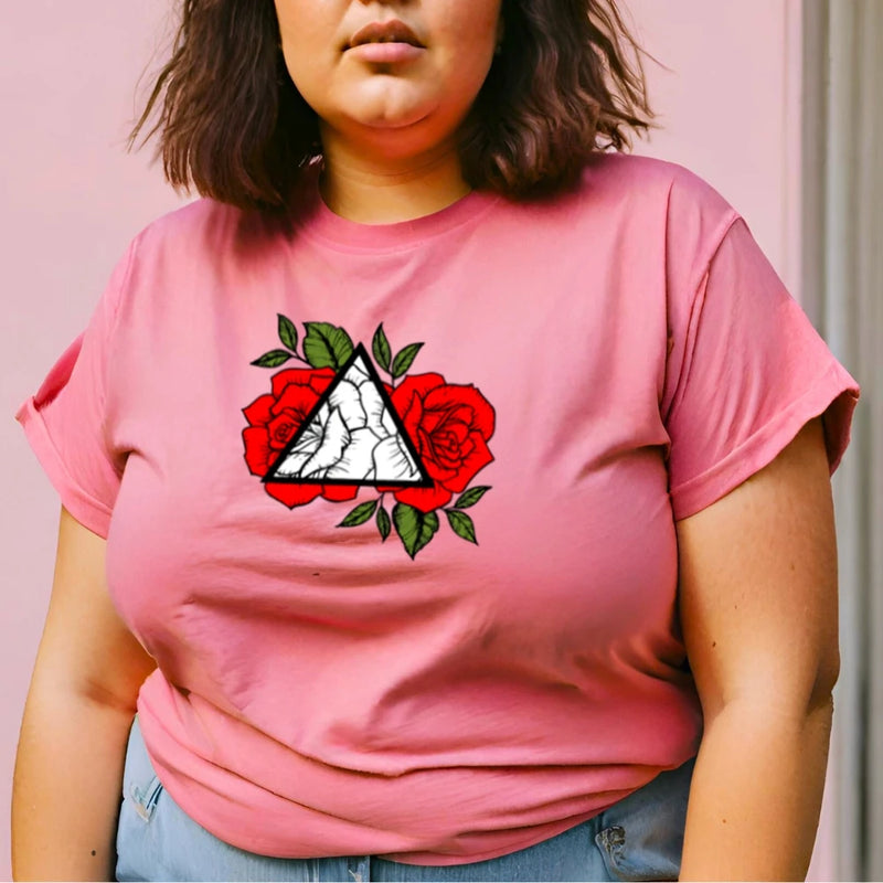 Camiseta Feminina GUGI – 100% Algodão Premium, Estampa Floral, Gola Redonda, Manga Curta, Conforto Casual