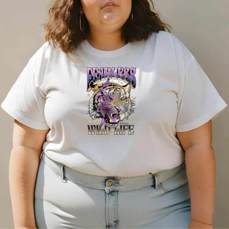 Camiseta Feminina GUGI – 100% Algodão Premium, Estampa Animal Print Leopardo, Manga Curta, Casual