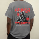 Camiseta Masculina Básica GuGi Estampa Samurai Honor and Strength Manga Curta 100% Algodão Premium