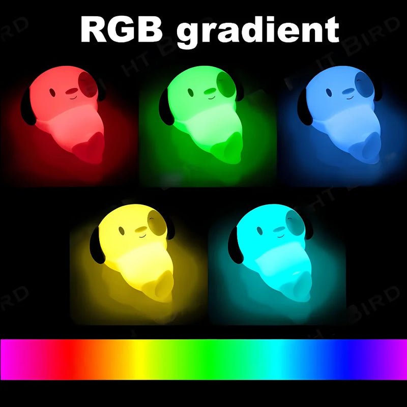 🌙 Luminária de Silicone LED com Toque – Recarga USB – Formato Divertido e Macio