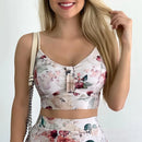 Conjunto Feminino 2 Peças Top Cropped Decote V + Saia Cintura Alta