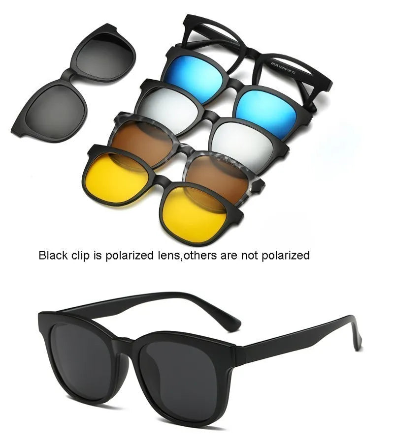 Óculos de Sol Unissex Polarizado – 5 Lentes Intercambiáveis UV400
