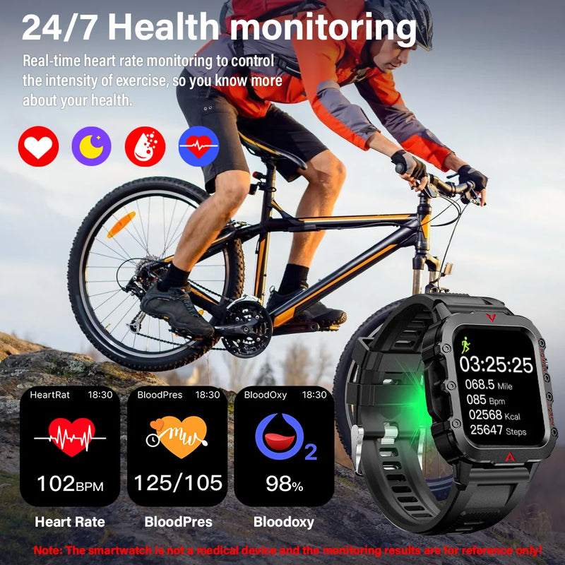 Smartwatch LAXASFIT – Tela 1.71” HD com LED Lateral