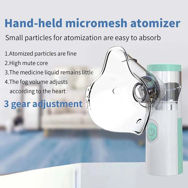 Nebulizador Portátil Inalador Ultrassônico Adulto e Infantil – USB/Bateria