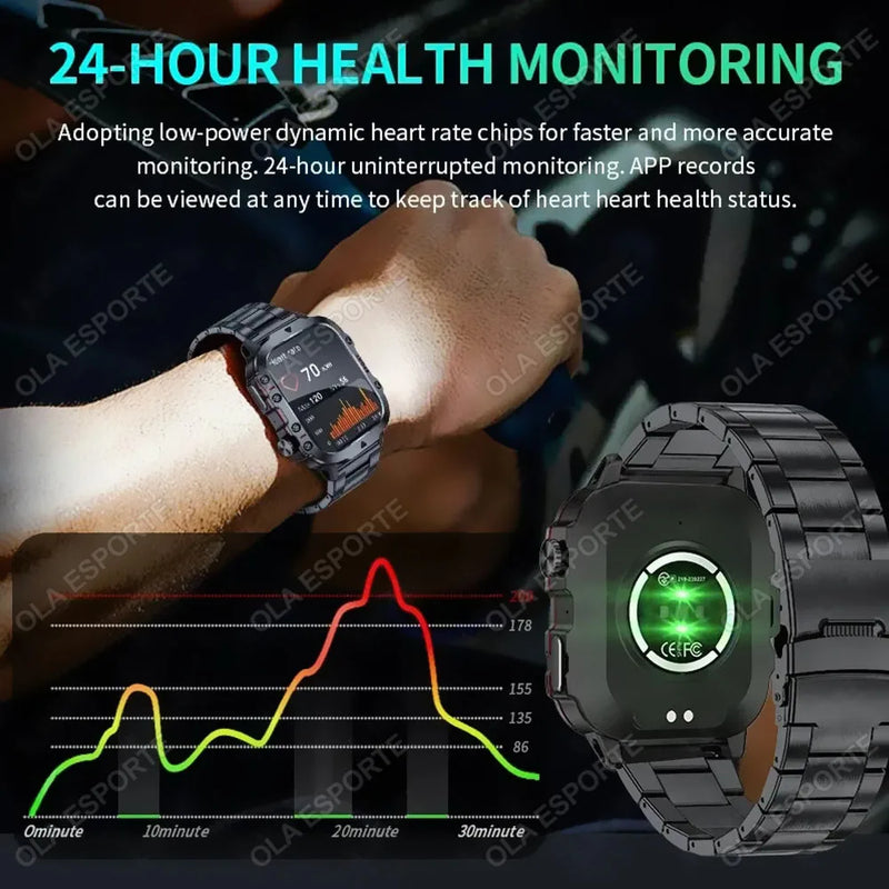 Smartwatch Ola Esporte Militar – Tela 2.01” HD