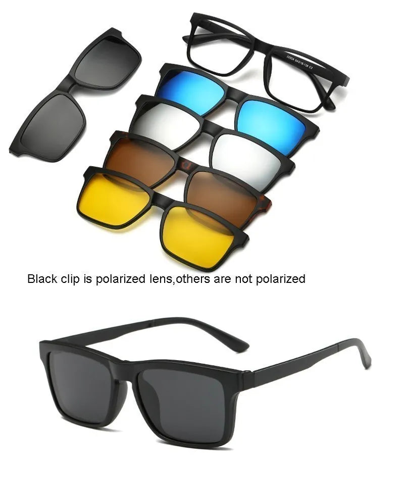 Óculos de Sol Unissex Polarizado – 5 Lentes Intercambiáveis UV400