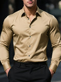 Camisa Masculina Casual Slim – Manga Longa