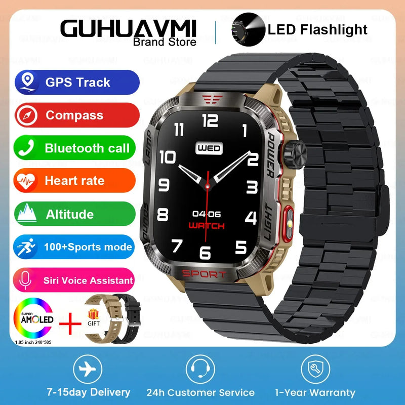 Smartwatch Militar GUHUAVMI com LED