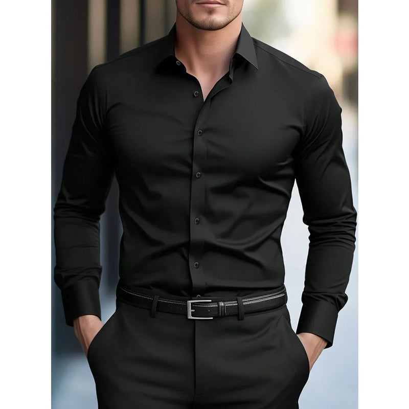 Camisa Masculina Casual Slim – Manga Longa