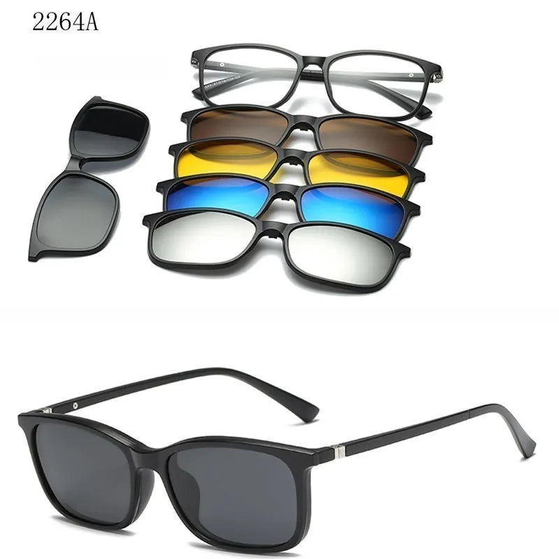 Óculos de Sol Unissex Polarizado – 5 Lentes Intercambiáveis UV400