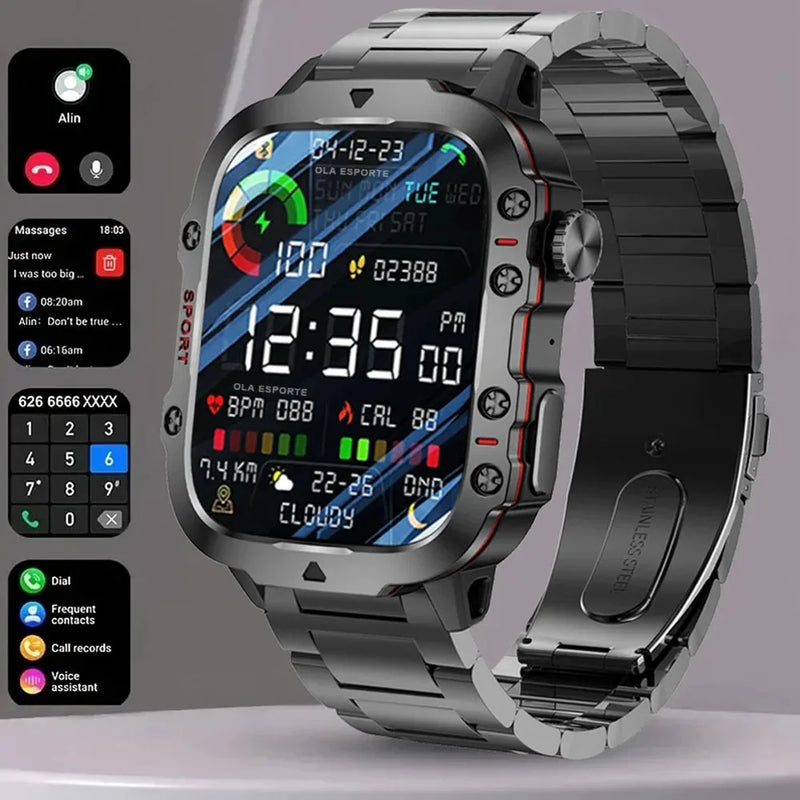 Smartwatch Ola Esporte Militar – Tela 2.01” HD