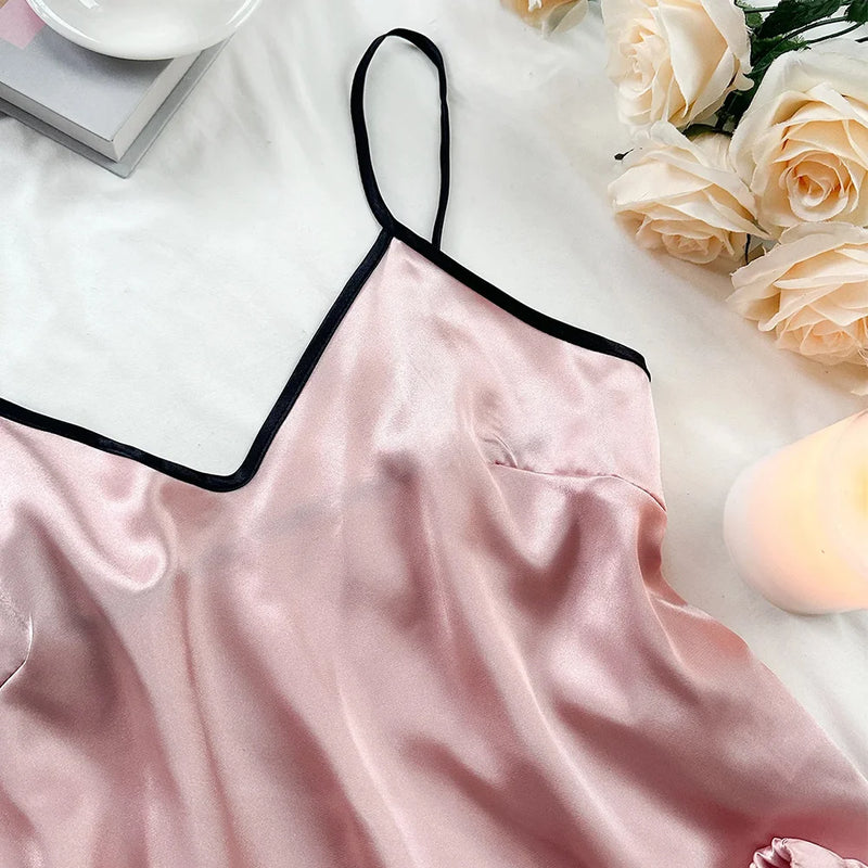 Pijama Feminino em Cetim Luxuoso 2 Peças